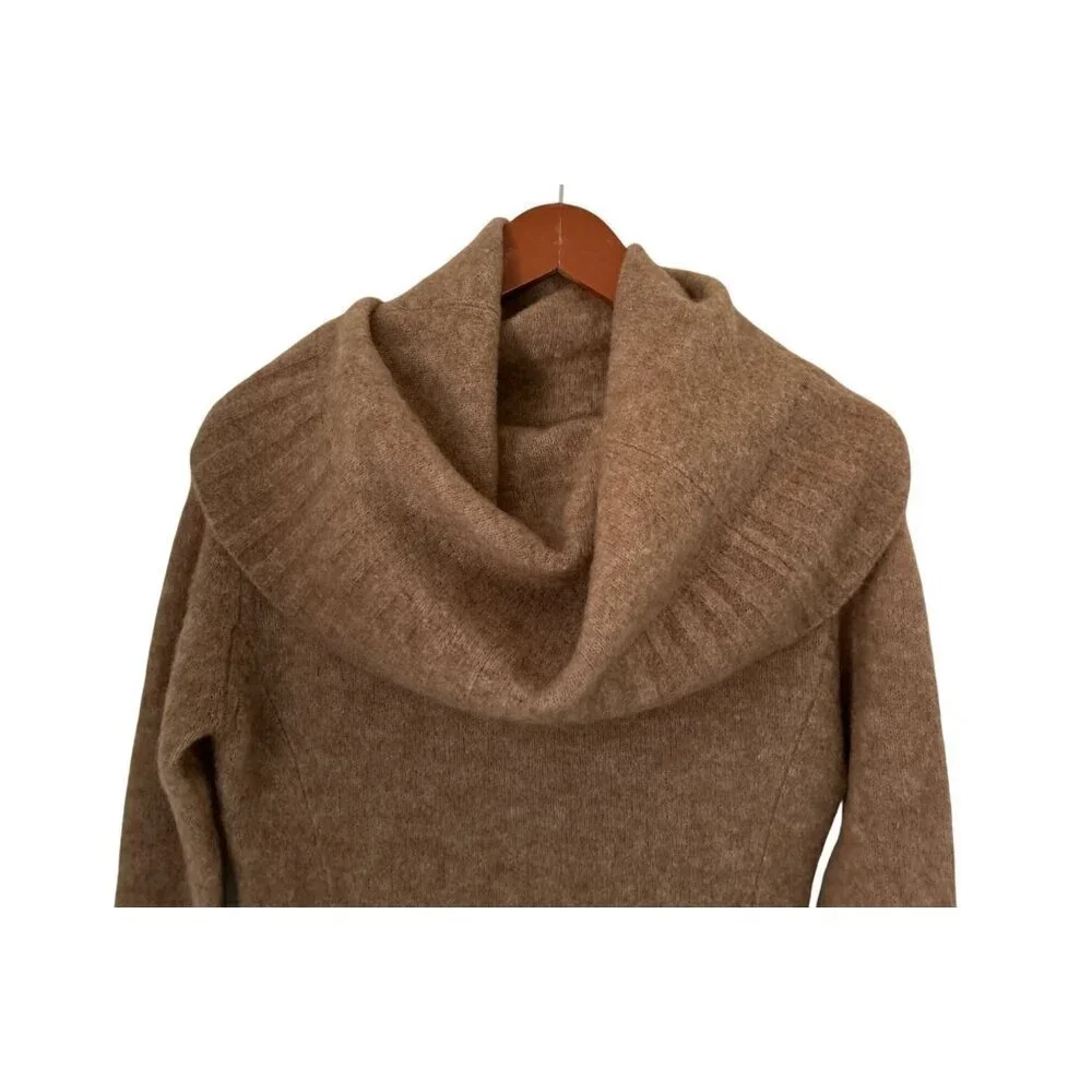 New York LOOK Mohair Wool Sweater Turtleneck Beige Size 2